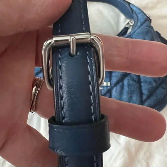 Coach Carmen Mini Denim Quilted Hobo/Crossbody Bag - Picture 11 of 13